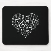 Heart Shape Musical Notes Music Lovers Gift Valent Mousepad (Vorne)