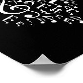 Heart Shape Musical Notes Music Lovers Gift Valent Poster (Ecke)