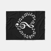 Heart Shape Musical Notes Music Lovers Happy Valen Fleecedecke (Vorderseite (Horizontal))