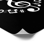 Heart Shape Musical Notes Music Lovers Happy Valen Poster (Ecke)