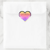 Heart Shape Packing Labels Rainbow Gold Herz-Aufkleber (Tasche)