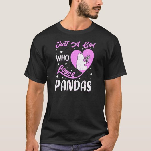 Heart Shape Panda Just A Girl, die Pandas Lieben T-Shirt (Vorderseite)
