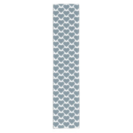 Heart Shape Plaid Blue Gray Table Runner Kurzer Tischläufer