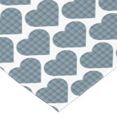 Heart Shape Plaid Blue Gray Table Runner Kurzer Tischläufer (Ecke)