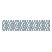 Heart Shape Plaid Blue Gray Table Runner Kurzer Tischläufer (Horizontal)