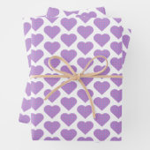Heart Shape Plaid Pink Purple Geschenkpapier Set (Beispiel)