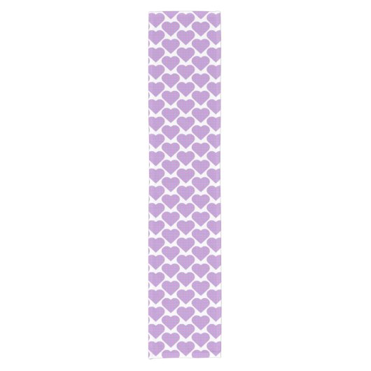 Heart Shape Plaid Pink Purple Table Runner Kurzer Tischläufer (Vorderseite)