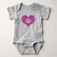 Heart Shape Produktion Pink Grid Baby One Piece