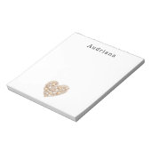 Heart Shape Sea Shells Ocean Beach Personalized Notizblock (Rotiert)