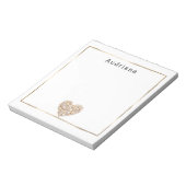 Heart Shape Sea Shells Ocean Beach Personalized Notizblock (Rotiert)