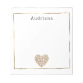 Heart Shape Sea Shells Ocean Beach Personalized Notizblock (Vorderseite)