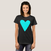 Heart Shape Symbol Love Kindness Peace Cyan T-Shirt (Vorne ganz)