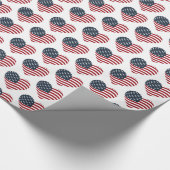 Heart Shaped American Flag Wrapping Paper Geschenkpapier (Ecke)