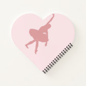 Heart Shaped Ballerina Pink Girls School Notizblock (Rückseite)