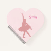Heart Shaped Ballerina Pink Girls School Notizblock (Vorderseite)