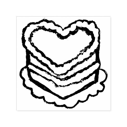 Heart Shaped Birthday Cake                         Permastempel (Design)