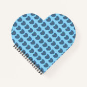 Heart Shaped Blue Hearts Spiral Notebook Notizblock (Vorderseite)