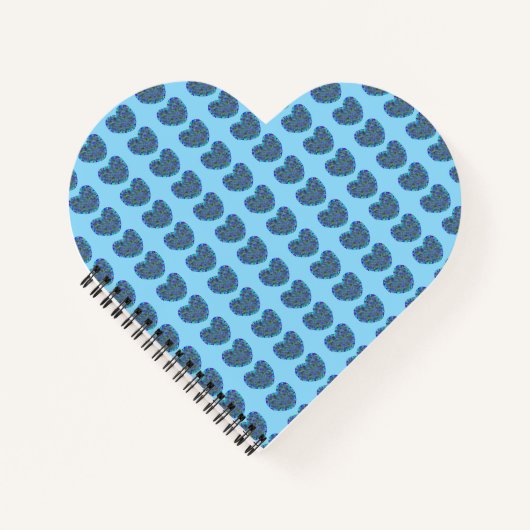 Heart Shaped Blue Hearts Spiral Notebook Notizblock (Vorderseite)