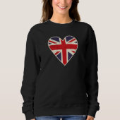 Heart Shaped British Union Jack Flag Sweatshirt (Vorderseite)