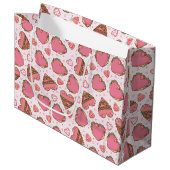 Heart Shaped Burger Retro Valentine Große Geschenktüte (Vorderseite Schrägansicht)