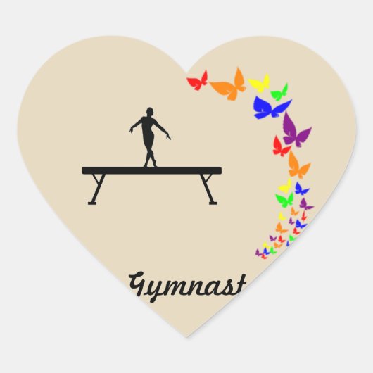 Heart Shaped Butterfly Gymnastics Sticker on Beam (Vorderseite)