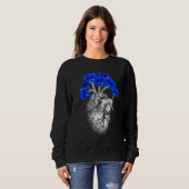 Heart shaped cactus heart shaped succulent blue n sweatshirt (Vorne ganz)