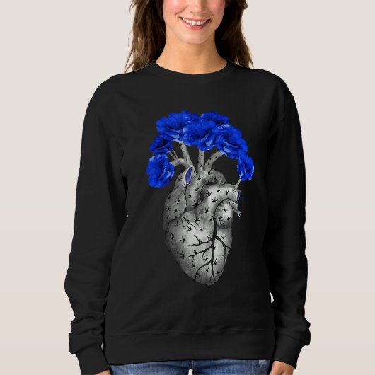 Heart shaped cactus heart shaped succulent blue n sweatshirt (Vorderseite)