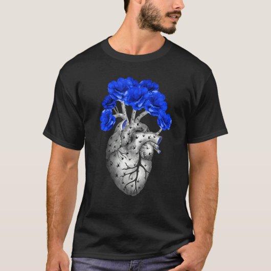 Heart shaped cactus heart shaped succulent blue n T-Shirt (Vorderseite)