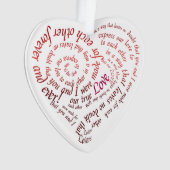 Heart Shaped Calligraphy Lovers Quote Ornament (Vorderseite)