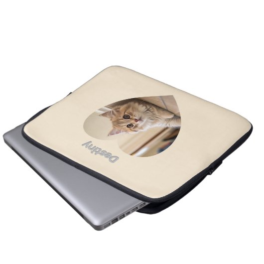 Heart-Shaped Cat Design Laptopschutzhülle (Vorne Knopf)