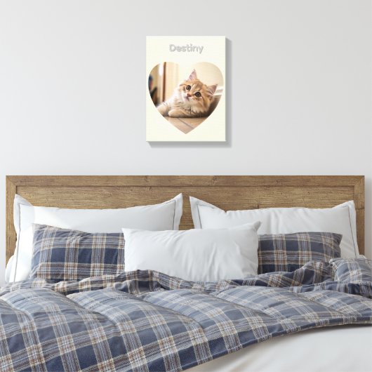 Heart-Shaped Cat Design Leinwanddruck (Insitu (Schlafzimmer))
