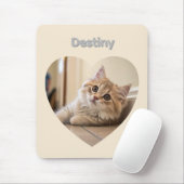 Heart-Shaped Cat Design Mousepad (Mit Mouse)