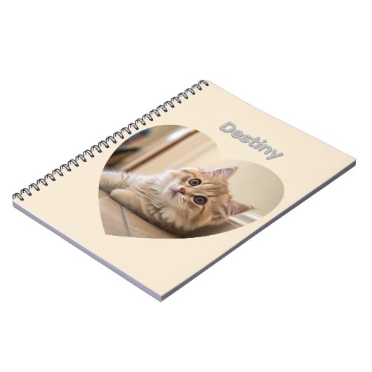 Heart-Shaped Cat Design Notizblock (Linke Seite)