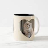 Heart-Shaped Cat Design Zweifarbige Tasse (VorderseiteRechts)