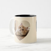 Heart-Shaped Cat Design Zweifarbige Tasse (Vorderseite Links)