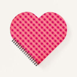 Heart Shaped Checked Tablecloth Pattern Notizblock