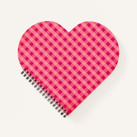 Heart Shaped Checked Tablecloth Pattern Notizblock (Vorderseite)