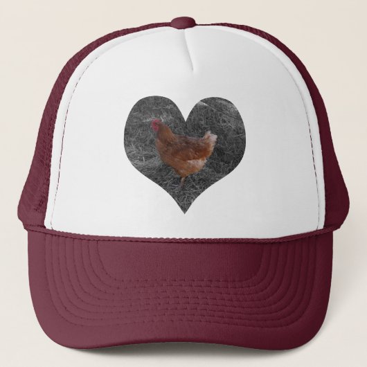Heart Shaped Chicken Hat Truckerkappe (Vorderseite)