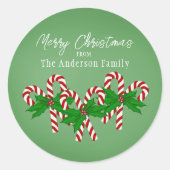 Heart Shaped Christmas Candy Cane Stickers (Vorderseite)