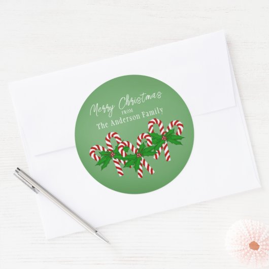 Heart Shaped Christmas Candy Cane Stickers (Umschlag)