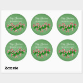 Heart Shaped Christmas Candy Cane Stickers (Blatt)
