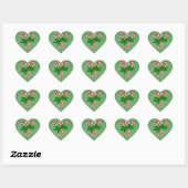 Heart Shaped Christmas Candy Cane Stickers (Blatt)