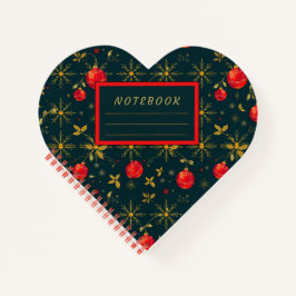 Heart Shaped Christmas Ornaments Notebook Notizblock