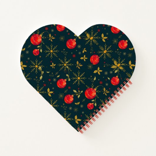 Heart Shaped Christmas Ornaments Notebook Notizblock (Rückseite)