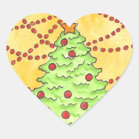 Heart Shaped Christmas Sticker (Vorderseite)