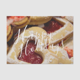 Heart Shaped Christmas Zucker Cookies Rotes Foto Seidenpapier