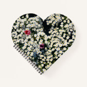 Heart-Shaped Daisy Meadow Notebook Notizblock (Vorderseite)