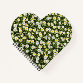 Heart-Shaped Daisy Meadow Notebook Notizblock