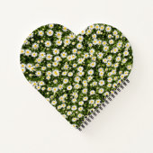 Heart-Shaped Daisy Meadow Notebook Notizblock (Rückseite)