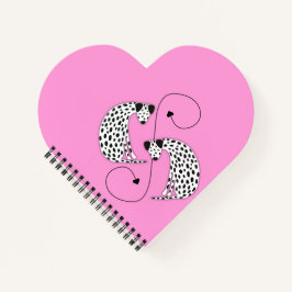 Heart shaped Dalmatian dogs Notizblock